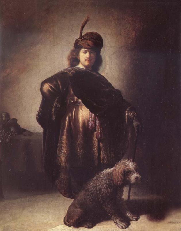 Rembrandt van rijn Self-Portrait with Dog Germany oil painting art